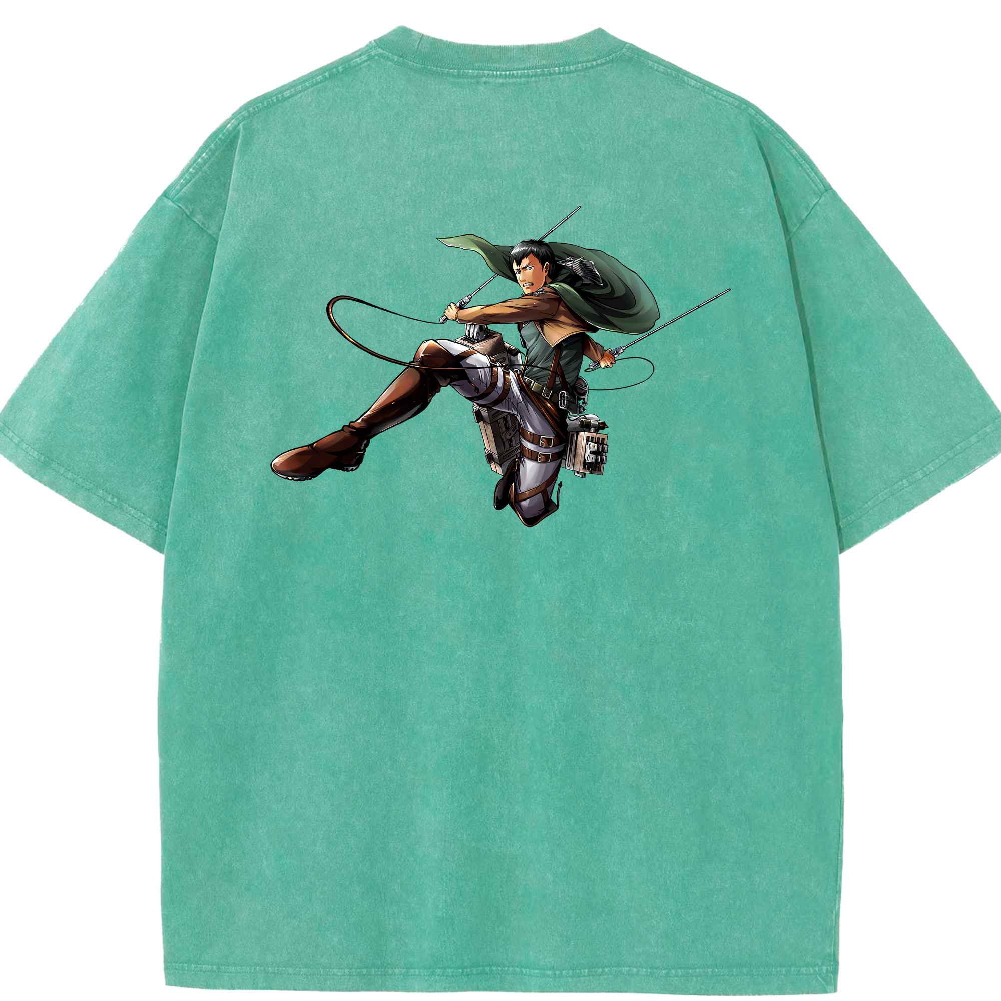 （画像用） 進撃の巨人 ベルトルト・フーバー Attack on Titan Bertholdt Hoover 綿100% ヴィンテージ風 半袖Tシャツ（背面プリント）